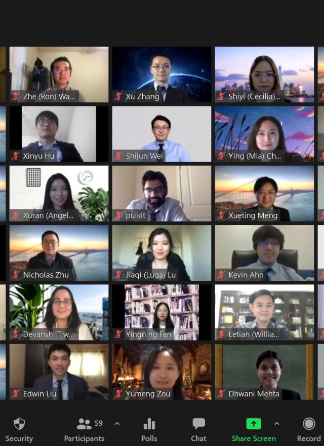 Zoom screenshot of MSBA orientation