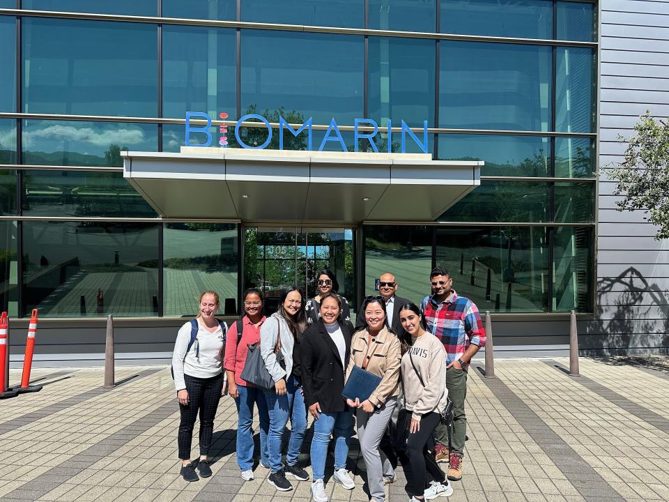 students outside BioMarin offices